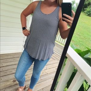 Detailed Striped Tank Top